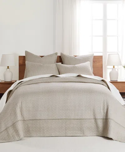 Levtex Cross Stitch Stitching 2-pc. Bedspread Set, Twin/twin Xl In Taupe