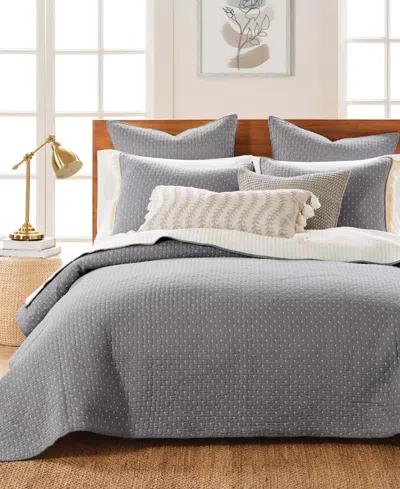 Levtex Cross Stitch Stitching 2-pc. Quilt Set, Twin/twin Xl In Gray