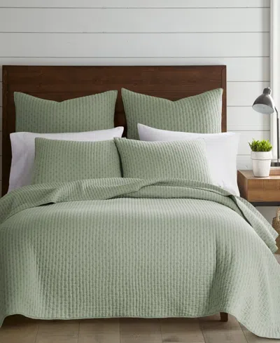 Levtex Cross Stitch Stitching 2-pc. Quilt Set, Twin/twin Xl In Green