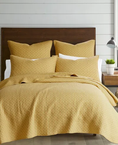 Levtex Cross Stitch Stitching 2-pc. Quilt Set, Twin/twin Xl In Ochre