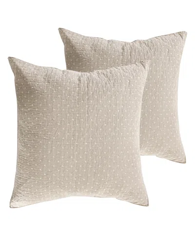 Levtex Cross Stitch Stitching 2-pc. Sham Set, European In Taupe