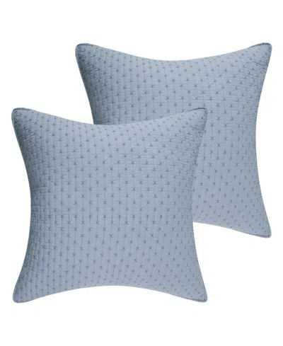 Levtex Cross Stitch Stitching 2-pc. Sham Set, European In Blue