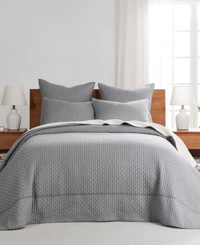 Levtex Cross Stitch Stitching 3-pc. Bedspread Set, Full In Grey