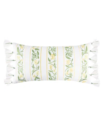 Levtex Daffodil Embroidered Decorative Pillow, 12" X 24" In Multi