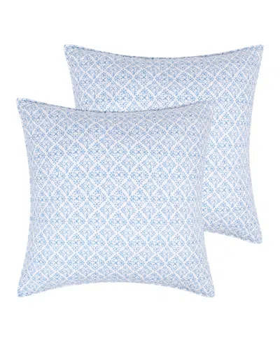 Levtex Eleni Stamped Tile 2-pc. Sham Set, European In Blue
