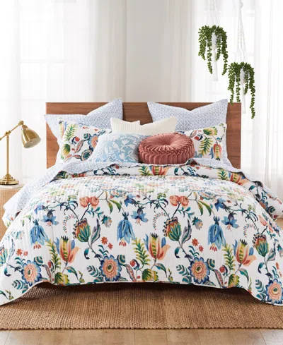 Levtex Eleni Vine Floral Reversible 3-pc. Quilt Set, King/california King In Blue