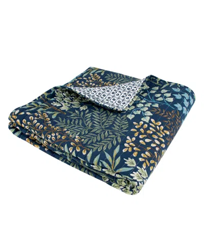 Levtex English Forest Reversible Quilted Throw, 50" X 60" In Navy