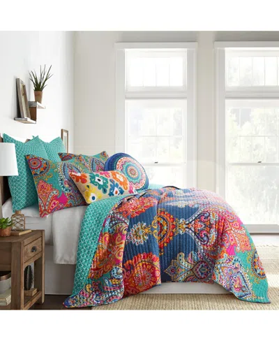 Levtex Fantasia Boho Reversible 3-pc. Quilt Set, King/california King In Blue