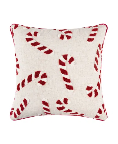 Levtex Gingerbread Village Embroidered Decorative Pillow, 18" X 18" In Sand