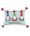 Levtex Gnome For The Holidays Decorative Pillow, 14" X 18" In Blue