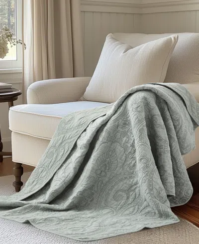 Levtex Helena Textured Quilted Throw, 50" X 60" In Green