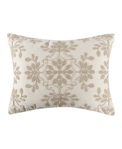 Levtex Home Alessio Crewel Stitch Decorative Pillow, 14" X 18" In Brown