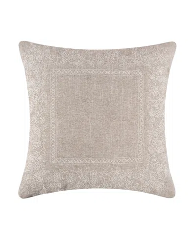Levtex Home Alessio Embroidered Decorative Pillow, 18" X 18" In Brown