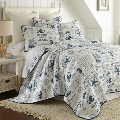 Levtex Home Beach Life King Quilt Set With 2 King Shams In Blue