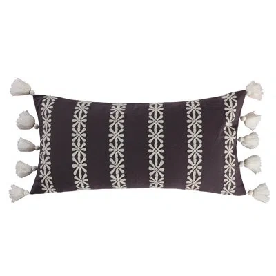 Levtex Home Blooming Floral Stitching Petal Pillow In Gray
