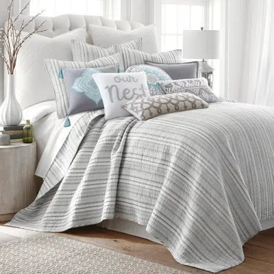Levtex Home Bondi Stripe Grey Twin Quilt Set