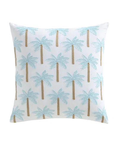 Levtex Home Boracay Stripe Crewel Stitch Decorative Pillow, 18" X 18" In Blue