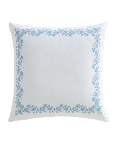 Levtex Home Boracay Stripe Embroidered Decorative Pillow, 18" X 18" In Blue