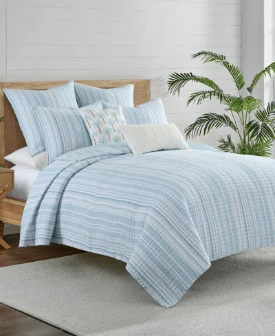Levtex Home Boracay Stripe Muslin Textured 2-pc. Quilt Set, Twin In Blue