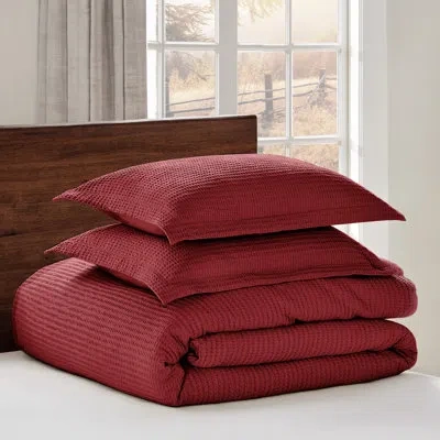 Levtex Home Cloud Waffle Red Twin Comforter Set