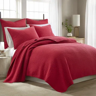 Levtex Home Cross Stitch Chile Red King Quilt Set
