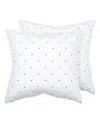 Levtex Embroidered Swiss Dot 2-pc. Sham Set, European In Navy