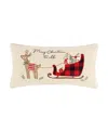 Levtex Home For Christmas Embroidered Decorative Pillow, 12" X 24" In Red