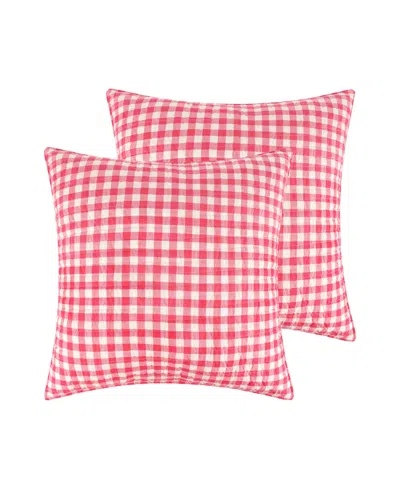 Levtex Home For Christmas Festive Plaid 2-pc. Sham Set, European In Red