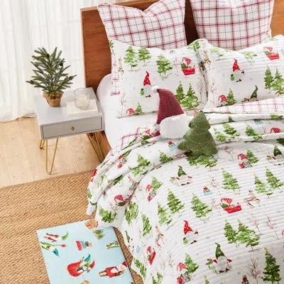 Levtex Home Gnome Forest Full/queen Quilt Set In White