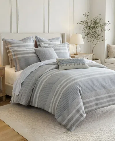 Levtex Home Hawthorn Stripes Reversible 3-piece Comforter Set, King/california King In Gray