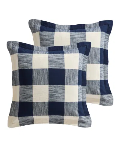 Levtex Home Highland Plaid Cotton 2-piece Sham Set, European In Blue