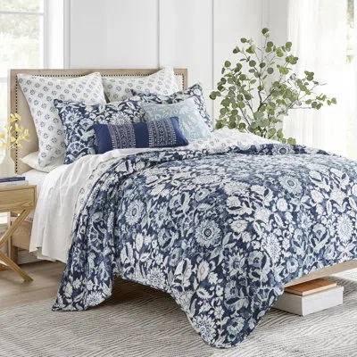 Levtex Home Laure Indigo King Quilt Set In Blue