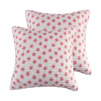 Levtex Home Let It Snow Euro Sham Set Of 2 In Red