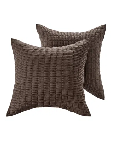 Levtex Home Levtex Cloud Waffle Quilted 2-pc. Sham Set, European In Brown