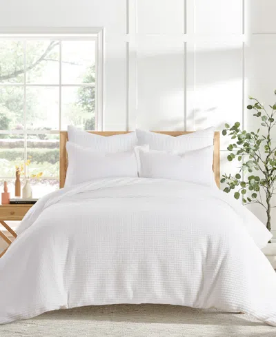 Levtex Home Levtex Cloud Waffle Textured 3-pc. Duvet Cover Set, King/california King In Bright White