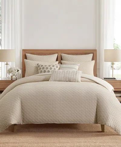 Levtex Home Levtex Cross Stitch 3-pc. Duvet Cover Set, Queen In Neutral