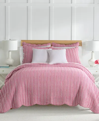 Levtex Home Levtex Martha Stripe Reversible 3-pc. Quilt Set, Full/queen In Pink
