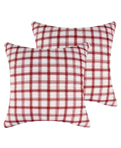 Levtex Home Levtex Merry Bright Pine Plaid 2-pc. Sham Set, European In Red