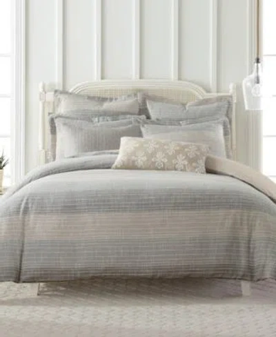 Levtex Home Levtex Sand Stripes Textured 3 Pc. Duvet Cover Sets In Sage