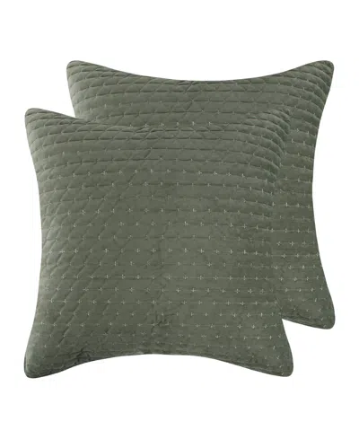 Levtex Home Levtex Velvet Stitch 2-pc. Sham Set, European In Green