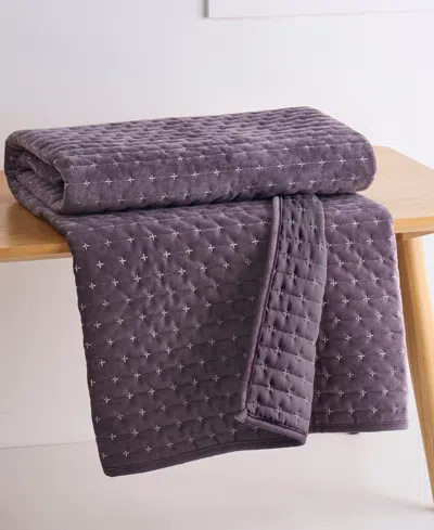 Levtex Home Levtex Velvet Stitch Reversible Quilted Throw, 50" X 60" In Purple