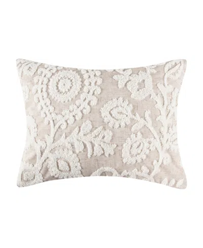Levtex Home Maileen Crewel Stitch Decorative Pillow, 14" X 18" In Neutral