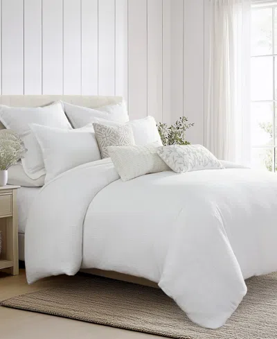 Levtex Home Matelasse Textured Cotton Tencel 3-pc. Duvet Cover Set, Queen In White