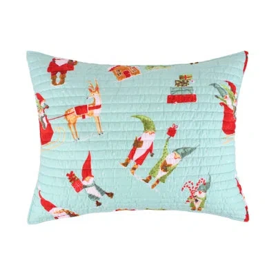 Levtex Home Merry & Bright Gnome For The Holidays Standard Sham In Green