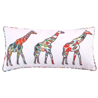 Levtex Home Mirage Three Giraffes Pillow In White