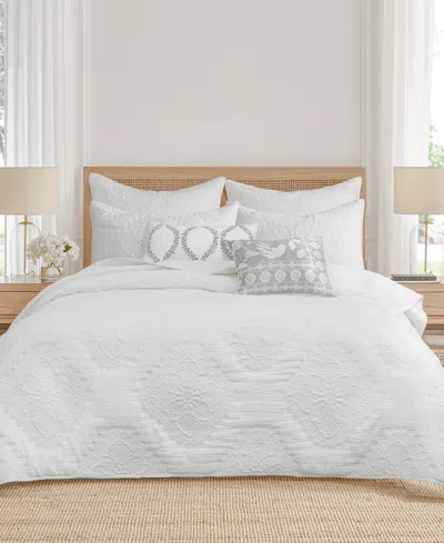 Levtex Muslin Stitch Stitching 3-pc. Quilt Set, Full/queen In White