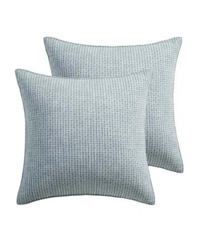 Levtex Home Pick-stitch Artisan Cotton 2-piece Sham Set, European In Blue