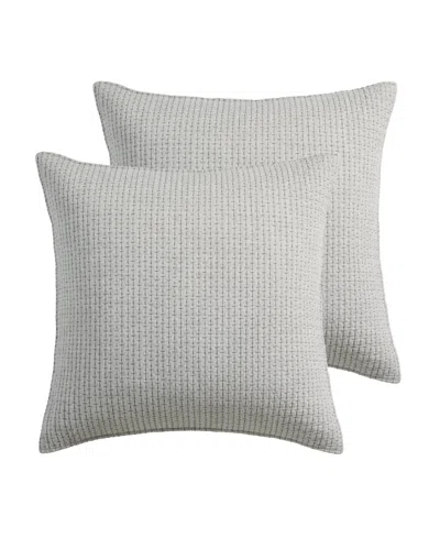 Levtex Home Pick-stitch Artisan Cotton 2-piece Sham Set, European In Gray