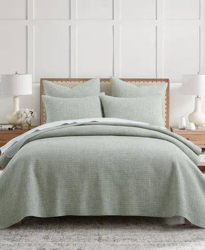 Levtex Home Pick-stitch Artisan Textured 3-piece Quilt Set, Full/queen In Green