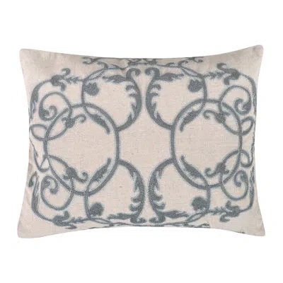 Levtex Home Rome Metallic Crewel Embroidered Pillow Pillow In Green